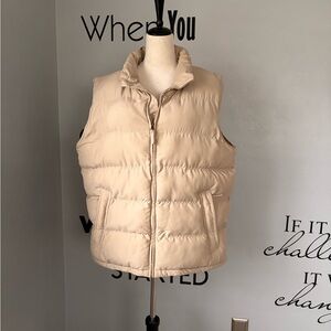 Mens Beige Weatherproof Winter Puffer Vest
Jacket Coat Size XL